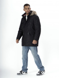 Купить Парка мужская зимняя с мехом черного цвета 2258Ch, фото 2