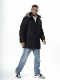 Купить Парка мужская зимняя с мехом черного цвета 2258Ch, фото 3
