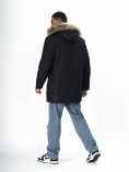 Купить Парка мужская зимняя с мехом черного цвета 2258Ch, фото 5