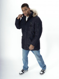 Купить Парка мужская зимняя с мехом темно-синего цвета 2258TS, фото 13