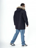 Купить Парка мужская зимняя с мехом темно-синего цвета 2258TS, фото 4