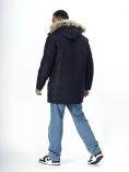 Купить Парка мужская зимняя с мехом темно-синего цвета 2258TS, фото 5