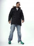 Купить Парка мужская зимняя с мехом черного цвета 2260Ch, фото 9