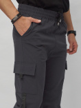 Купить Брюки джоггеры спортивные с карманами мужские темно-серого цвета 3073TC, фото 12