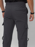 Купить Брюки джоггеры спортивные с карманами мужские темно-серого цвета 3073TC, фото 13
