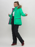 Купить Куртка спортивная женская зимняя с мехом салатового цвета 551777Sl, фото 12