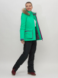 Купить Куртка спортивная женская зимняя с мехом салатового цвета 551777Sl, фото 13