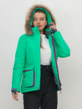 Купить Куртка спортивная женская зимняя с мехом салатового цвета 551777Sl, фото 16