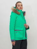 Купить Куртка спортивная женская зимняя с мехом салатового цвета 551777Sl, фото 5