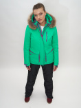 Купить Куртка спортивная женская зимняя с мехом салатового цвета 551777Sl, фото 6