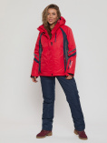 Купить Горнолыжная куртка женская big size красного цвета 552012Kr, фото 11