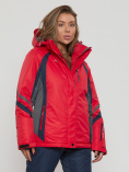 Купить Горнолыжная куртка женская big size красного цвета 552012Kr, фото 3