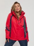 Купить Горнолыжная куртка женская big size красного цвета 552012Kr, фото 5