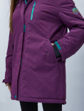 Купить Парка женская с мехом зимняя большого размера фиолетового цвета 552022F, фото 17