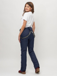 Купить Полукомбинезон брюки горнолыжные женские темно-синего цвета 55221TS, фото 17