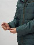 Купить Куртка спортивная мужская с капюшоном темно-зеленого цвета 62187TZ, фото 14