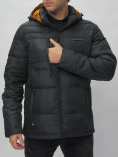 Купить Куртка спортивная мужская с капюшоном черного цвета 62190Ch, фото 12