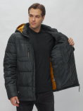 Купить Куртка спортивная мужская с капюшоном черного цвета 62190Ch, фото 15
