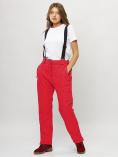 Купить Полукомбинезон брюки горнолыжные женские big size красного цвета 66413Kr, фото 10