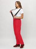Купить Полукомбинезон брюки горнолыжные женские big size красного цвета 66413Kr, фото 11