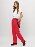 Купить Полукомбинезон брюки горнолыжные женские big size красного цвета 66413Kr, фото 3