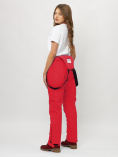 Купить Полукомбинезон брюки горнолыжные женские big size красного цвета 66413Kr, фото 4