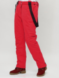 Купить Полукомбинезон брюки горнолыжные женские big size красного цвета 66413Kr, фото 6