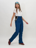 Купить Полукомбинезон брюки горнолыжные женские темно-синего цвета 66789TS, фото 8