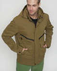 Купить Куртка спортивная мужская с капюшоном бежевого цвета 8596B, фото 12