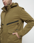 Купить Куртка спортивная мужская с капюшоном бежевого цвета 8596B, фото 13