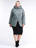 Купить Куртка зимняя женская классическая цвета хаки 86-801_7Kh