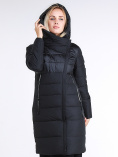 Купить Куртка зимняя женская молодежная стеганная черного цвета 870_01Ch, фото 6