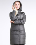 Купить Куртка зимняя женская молодежная стеганная светло-серого цвета 870_05SS, фото 5