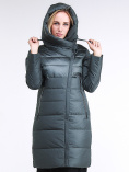 Купить Куртка зимняя женская молодежная стеганная болотного цвета 870_06Bt, фото 5