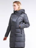 Купить Куртка зимняя женская молодежная стеганная серого цвета 870_11Sr, фото 3