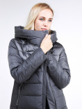Купить Куртка зимняя женская молодежная стеганная серого цвета 870_11Sr, фото 7