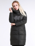 Купить Куртка зимняя женская молодежная стеганная темно-серого цвета 870_13TC, фото 3