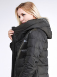 Купить Куртка зимняя женская молодежная стеганная темно-серого цвета 870_13TC, фото 8