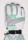 Купить Перчатки мужские горнолыжные серого цвета 88061Sr, фото 2