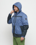 Купить Куртка спортивная мужская с капюшоном синего цвета 8815S, фото 19