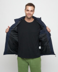 Купить Куртка спортивная мужская с капюшоном темно-синего цвета 8816TS, фото 18