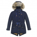 Купить Куртка парка зимняя подростковая для мальчика темно-синего цвета 8836TS