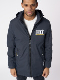 Купить Куртка мужская удлиненная с капюшоном темно-серого цвета 88661TC, фото 11