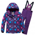 Оптом Горнолыжный костюм подростковый для девочки фиолетового цвета 8916F
