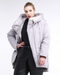 Купить Куртка зимняя женская молодежная батал серого цвета 90-911_46Sr, фото 3