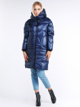 Купить Куртка зимняя женская молодежная темно-синего цвета 9131_22TS