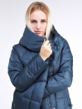 Купить Куртка зимняя женская молодежная стеганная темно-синий цвета 9163_20TS, фото 7