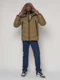 Купить Спортивная молодежная куртка мужская бежевого цвета 93691B, фото 6