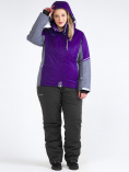 Купить Костюм горнолыжный женский большого размера темно-фиолетового цвета 01934TF, фото 16