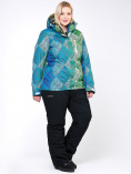 Оптом Костюм горнолыжный женский большого размера салатового цвета 01830-2Sl, фото 7